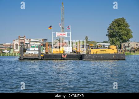Züblin Spezialtiefbau, Mertensstraße, Havel, Spandau, Berlin, Deutschland Stockfoto