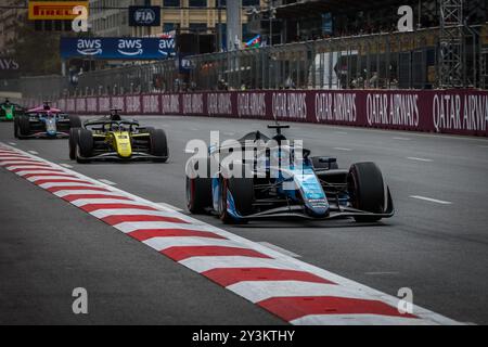 07 CRAWFORD Jak (usa), DAMS Lucas Oil, Dallara F2 2024, Aktion während der 12. Runde der FIA Formel 2 Meisterschaft 2024 vom 13. Bis 15. September 2024 auf dem Baku City Circuit in Baku, Aserbaidschan Stockfoto