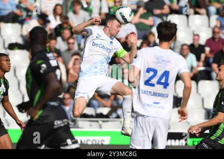 Brügge, Belgien. September 2024. Ein Fußballspiel zwischen Cercle Brugge KSV und KRC Genk Samstag, den 14. September 2024 in Brügge, am 7. Tag der Saison 2024-2025 der ersten Liga der "Jupiler Pro League" der belgischen Meisterschaft. BELGA FOTO JILL DELSAUX Credit: Belga News Agency/Alamy Live News Stockfoto