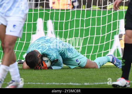 Brügge, Belgien. September 2024. Ein Fußballspiel zwischen Cercle Brugge KSV und KRC Genk Samstag, den 14. September 2024 in Brügge, am 7. Tag der Saison 2024-2025 der ersten Liga der "Jupiler Pro League" der belgischen Meisterschaft. BELGA FOTO JILL DELSAUX Credit: Belga News Agency/Alamy Live News Stockfoto