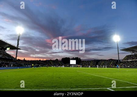 Empoli, Italien. September 2024. Der Sonnenuntergang während des Fußballspiels der Serie A zwischen Empoli FC und Juventus FC im Carlo Castellani Stadion in Empoli (Italien), 14. September 2024. Quelle: Insidefoto di andrea staccioli/Alamy Live News Stockfoto