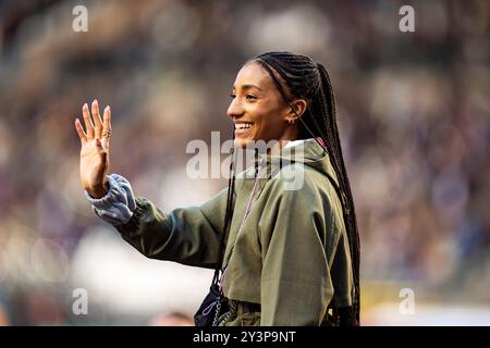 Brüssel, Frankreich. September 2024. BRÜSSEL, FRANKREICH - 13. SEPTEMBER: Nafi Thiam, Belgien, tritt am 13. September 2024 im King Baudouin Stadium in Brüssel an. (Foto von Lars van Hoeven/Orange Pictures) Credit: dpa/Alamy Live News Stockfoto