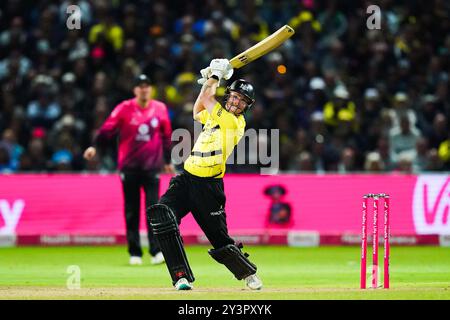 Birmingham, Großbritannien, 14. September 2024. Gloucestershires Miles Hammond spielte beim T20 Vitality Blast Final zwischen Gloucestershire und Somerset. Quelle: Robbie Stephenson/Gloucestershire Cricket/Alamy Live News Stockfoto