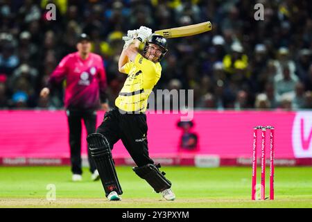 Birmingham, Großbritannien, 14. September 2024. Gloucestershires Miles Hammond spielte beim T20 Vitality Blast Final zwischen Gloucestershire und Somerset. Quelle: Robbie Stephenson/Gloucestershire Cricket/Alamy Live News Stockfoto