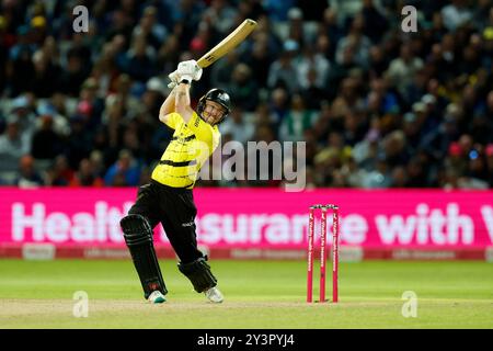 Gloucestershires Miles Hammond schlug während des Spiels Vitality Blast T20 Final in Edgbaston, Birmingham. Bilddatum: Samstag, 14. September 2024. Stockfoto