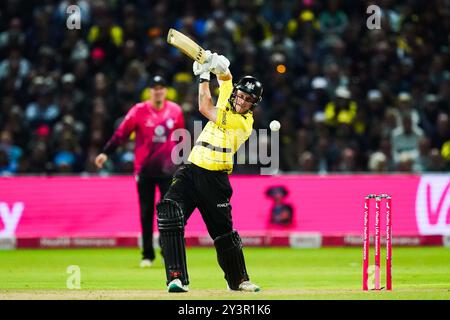 Birmingham, Großbritannien, 14. September 2024. Gloucestershires Miles Hammond spielte beim T20 Vitality Blast Final zwischen Gloucestershire und Somerset. Quelle: Robbie Stephenson/Gloucestershire Cricket/Alamy Live News Stockfoto