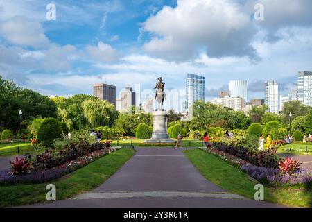 George Washington Statue Boston Public Garden Stockfoto