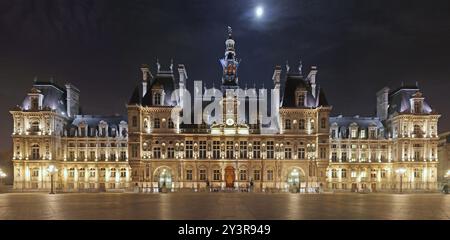 Frankreich, Paris (75), Zone classée Patrimoine Mondial de l'UNESCO, l'Hôtel de Ville de Paris // Frankreich, Paris, UNESCO-Weltkulturerbe, die Hôtel de Stockfoto