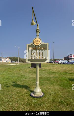 Wingham Ontario Canada Geburtsort von Alice Munro, Nobelpreisträgerin für Literatur, A Success Canadian Short Story Author, 12. September 2024 Stockfoto