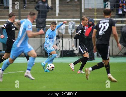 München, Deutschland 14.September 2024: Fussball, Herren, 3.Liga, Saison 2024/2025, TSV 1860 München - SG Dynamo Dresden, Grünwalder Stadion Julian Guttau (TSV 1860 München) am Ball die DFB-Vorschriften verbieten die Verwendung von Fotografien als Bildsequenzen und/oder Quasi-Video Stockfoto