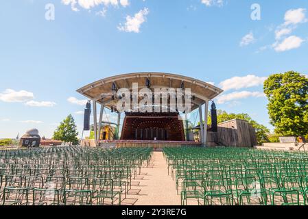 Stockholm, Schweden - 4. Juli 2018: Sollidenscenen in Skansen. Stockfoto