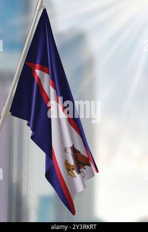 Nationalflagge von Amerikanisch-Samoa. 3D rendern Stockfoto