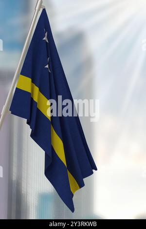 Nationalflagge von Curacao. 3D rendern Stockfoto