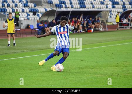 Benson Anang von Dinamo Tbilisi während des Spiels der georgischen Fußballliga 2024 zwischen dem FC Dinamo Tbilisi und dem FC Torpedo Kutaisi in der Boris Paitchadze Dinamo Arena am 18. August 2024 in Tiflis, Georgien. Tbilisi Dinamo Arena benannt nach Boris Paichadze, Akaki Tsereteli Avenue, Didube, Tiflis, 0154, Georgia Georgia Copyright: xArturxStabulnieksx 653409 Stockfoto