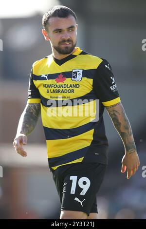 Barrow's Dom Telford während des Spiels der Sky Bet League 2 zwischen Grimsby Town und Barrow im Blundell Park, Cleethorpes am Samstag, den 14. September 2024. (Foto: Michael Driver | MI News) Credit: MI News & Sport /Alamy Live News Stockfoto