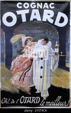 FRANKREICH. CHARENTE (16) WEINGARTEN COGNAC. STADT COGNAC. COGNAC OTARD HAUS UND SCHLOSS. ALTES PLAKAT FÜR OTARD-WERBEKAMPAGNE Stockfoto