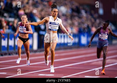 Brüssel, Frankreich. September 2024. BRÜSSEL, FRANKREICH - 14. SEPTEMBER: Sydney McLaughlin, USA. Teilnahme am Finale der Wanda Diamond League im King Baudouin Stadium am 14. September 2024 in Brüssel. (Foto von Lars van Hoeven/Orange Pictures) Credit: dpa/Alamy Live News Stockfoto
