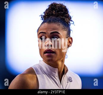 Brüssel, Frankreich. September 2024. BRÜSSEL, FRANKREICH - 14. SEPTEMBER: Sydney McLaughlin, USA. Teilnahme am Finale der Wanda Diamond League im King Baudouin Stadium am 14. September 2024 in Brüssel. (Foto von Lars van Hoeven/Orange Pictures) Credit: dpa/Alamy Live News Stockfoto
