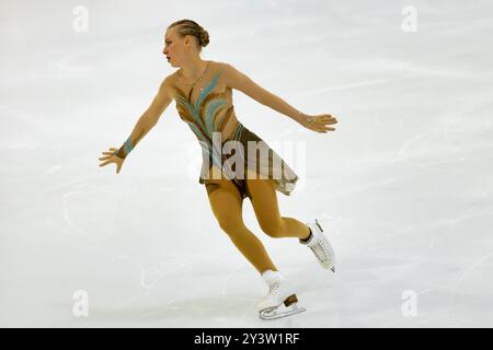 Niina PETROKINA (EST) während des Free Skating Women am 14. September 2024 im IceLab Bergamo, Italien, während der Challenger Series Lombardia Trophy, Eislaufwettbewerb in Bergamo, Italien, 14. September 2024 Stockfoto