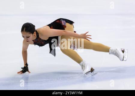 Rinka WATANABE (JPN) während des Free Skating Women am 14. September 2024 im IceLab Bergamo, Italien, während der Challenger Series Lombardia Trophy, Eislaufwettbewerb in Bergamo, Italien, 14. September 2024 Stockfoto