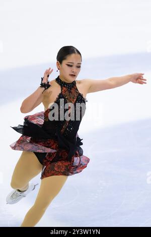 Rinka WATANABE (JPN) während des Free Skating Women am 14. September 2024 im IceLab Bergamo, Italien, während der Challenger Series Lombardia Trophy, Eislaufwettbewerb in Bergamo, Italien, 14. September 2024 Stockfoto