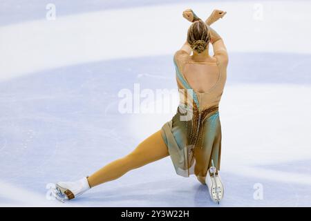 Niina PETROKINA (EST) während des Free Skating Women am 14. September 2024 im IceLab Bergamo, Italien, während der Challenger Series Lombardia Trophy, Eislaufwettbewerb in Bergamo, Italien, 14. September 2024 Stockfoto