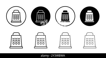 Käsereibe Icon Logo Zeichen Vektor Umriss in schwarz-weiß Farbe Stock Vektor