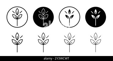 High Ballaststoffe Lebensmittel Symbol Logo Vektor Umriss in schwarz-weiß Farbe Stock Vektor