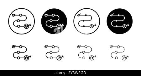 Roadmap-Symbol Logo-Vektorkontur in Schwarz-weiß Stock Vektor