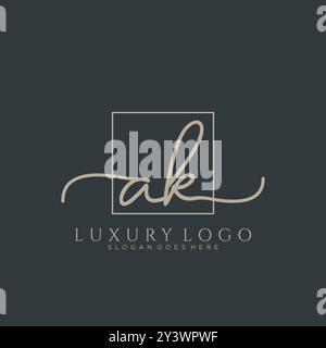 AK Initial Handschrift Logo Design Stock Vektor