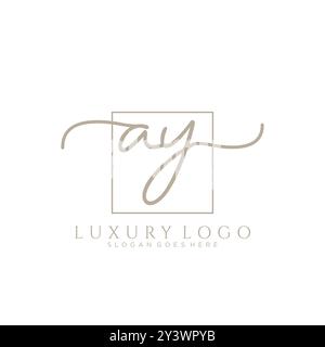 AY erste Handschrift Logo Design Stock Vektor