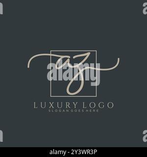 AZ Initial Handschrift Logo Design Stock Vektor