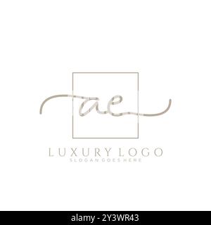 AE erste Handschrift Logo Design Stock Vektor