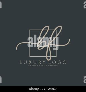 BF anfängliches handschriftliches Logo-Design Stock Vektor