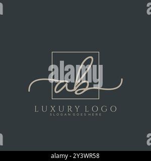 Ab Initial Handschrift Logo Design Stock Vektor