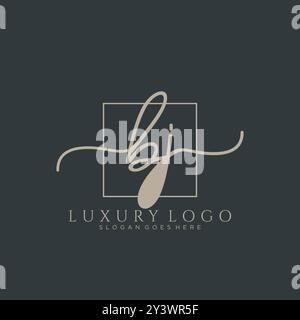 BJ Initial Handschrift Logo Design Stock Vektor