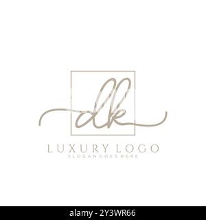 DK Initial Handschrift Logo Design Stock Vektor