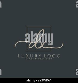 DX Initial Handschrift Logo Design Stock Vektor