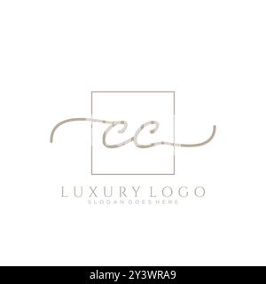 CC Initial Handschrift Logo Design Stock Vektor