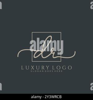DR Initial Handschrift Logo Design Stock Vektor