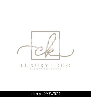 CK Initial Handschrift Logo Design Stock Vektor