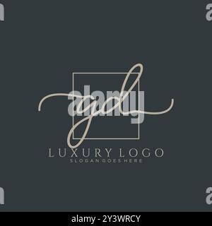 GD Initial Handschrift Logo Design Stock Vektor