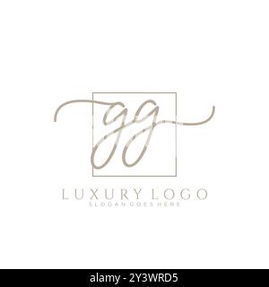 GG anfängliche Handschrift Logo Design Stock Vektor