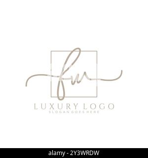 FW ursprüngliche Handschrift Logo Design Stock Vektor