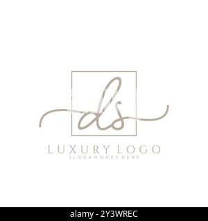 DS Initial Handschrift Logo Design Stock Vektor