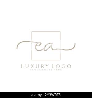 EA Initial Handschrift Logo Design Stock Vektor