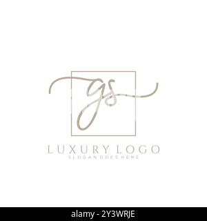 GS Initial Handschrift Logo Design Stock Vektor