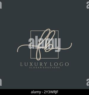 FB Initial Handschrift Logo Design Stock Vektor