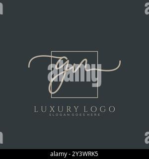 GN Initial Handschrift Logo Design Stock Vektor