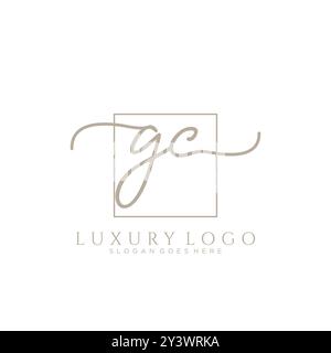 GC Initial Handschrift Logo Design Stock Vektor